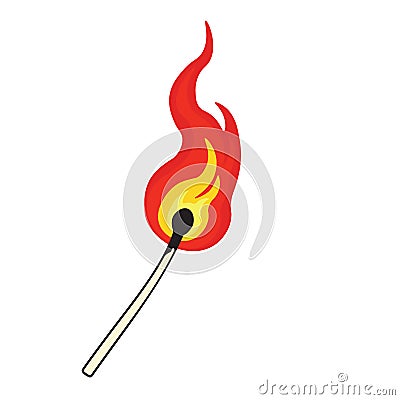 Match Fire isolated on white Stock Photo