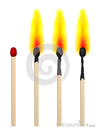 Match on fire Vector Illustration