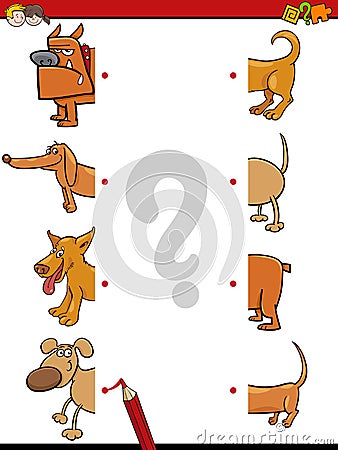 Match the halves activity Vector Illustration