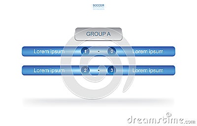 Match schedule team group background for world championship soccer cup. Vector Illustration