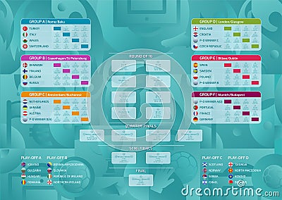 Match schedule, template for web, print, football results table, vector illustration Vector Illustration