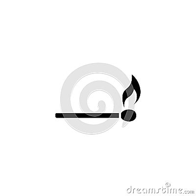 Match stick with fire vector icon Vector Illustration