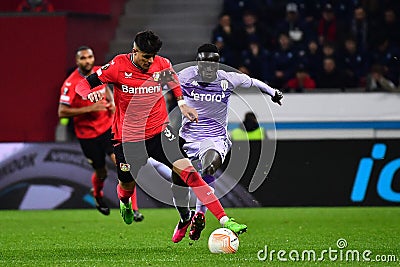 The match of match UEFA Europa League Bayer 04 Leverkusen vs AS Monaco FC Editorial Stock Photo