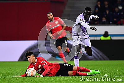 The match of match UEFA Europa League Bayer 04 Leverkusen vs AS Monaco FC Editorial Stock Photo