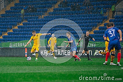 Match of the Ukraine profesional league Metallist 1925 - Mykolaiv Editorial Stock Photo