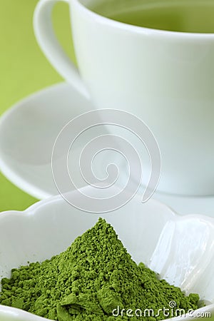 Matcha green tea powder Stock Photo