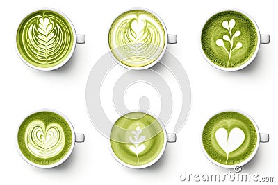 Matcha green tea. Traditional healthy asian plant. Ai Generative Stock Photo