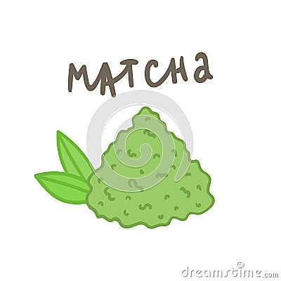Matcha powder superfood. Vector Illustration