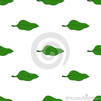 Matcha tea leaves seamless pattern. Japaneese drink, natural organic plant Vector Illustration