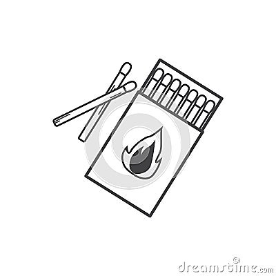 Matches , burned match icon Vector Illustration
