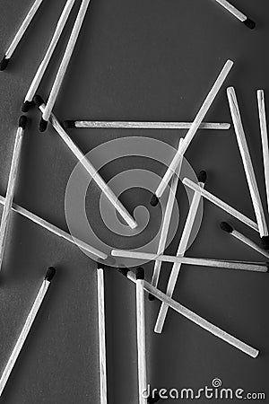 Matches on a paper background, an abstraction about teamwork and modern relationships Stock Photo