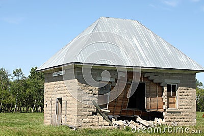 One room school has seen better days Stock Photo