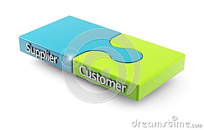 Matching between customer and supplier Stock Photo