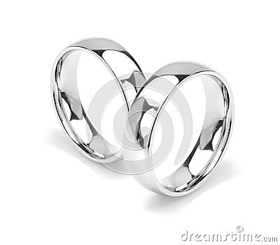 Matching Pair of Wedding Rings Stock Photo