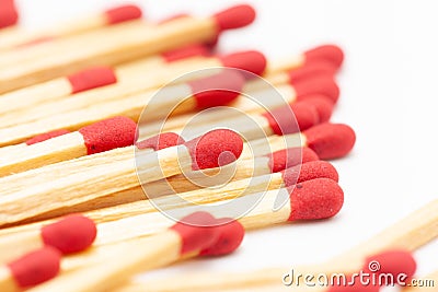 Matchstick fire danger white isolated Stock Photo