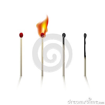 Matchsticks and burning Vector Illustration