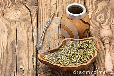 Mate tea accessories Stock Photo