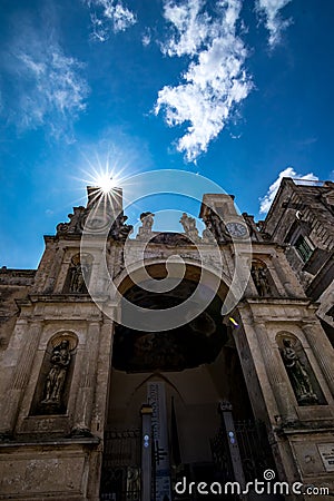 Sunny summer day street view of Matera, Italy Editorial Stock Photo