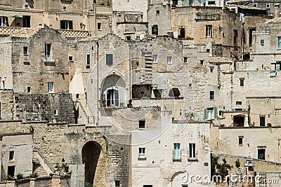 Matera panoramic view of historical centre Sasso Caveoso of old ancient town Sassi di Matera Stock Photo