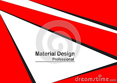Material design background in red color. Vector Illustration