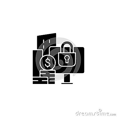 Material nonpublic information black glyph icon Vector Illustration