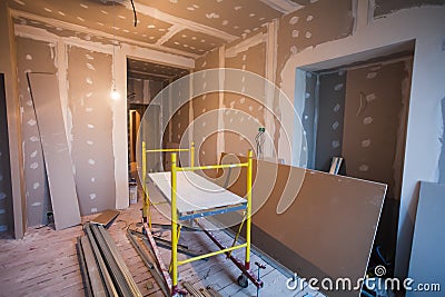 Material for repairs in an apartment is under construction Stock Photo