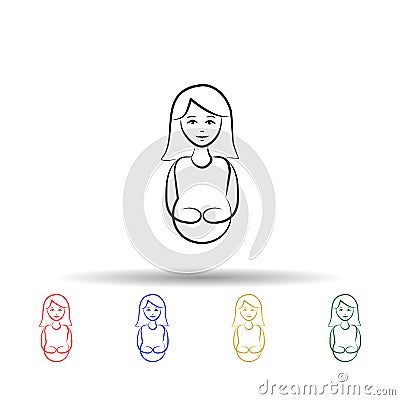 Maternity beautiful Mather multi color style icon. Simple thin line, outline vector of maternity icons for ui and ux, website or Stock Photo
