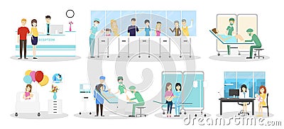 Maternity hospital set. Vector Illustration