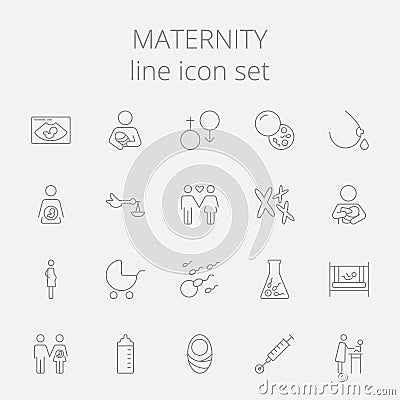 Maternity icon set Vector Illustration