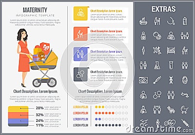 Maternity infographic template, elements and icons Vector Illustration
