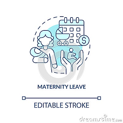 Maternity leave blue concept icon Vector Illustration