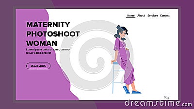 maternity photoshoot woman vector Vector Illustration