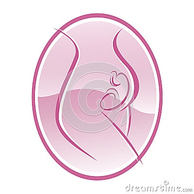 Maternity Pregnancy Icon or Logo Cartoon Illustration