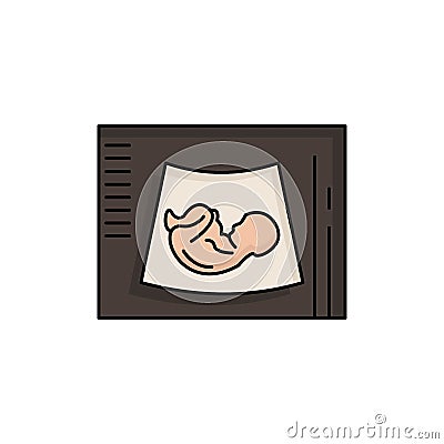 Maternity, pregnancy, sonogram, baby, ultrasound Flat Color Icon Vector Vector Illustration