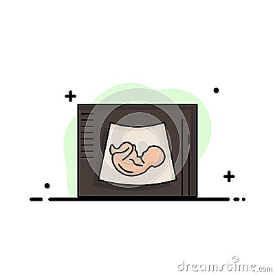 Maternity, pregnancy, sonogram, baby, ultrasound Flat Color Icon Vector Vector Illustration