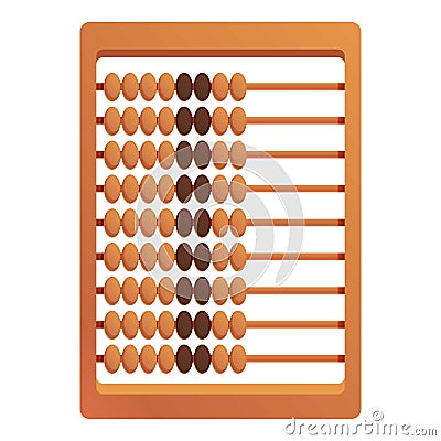 Math abacus icon, cartoon style Vector Illustration