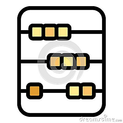 Math abacus icon color outline vector Vector Illustration