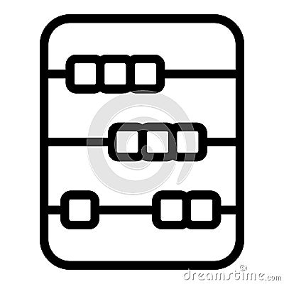 Math abacus icon, outline style Vector Illustration