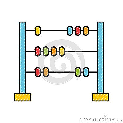 Math abacus isolated icon Vector Illustration