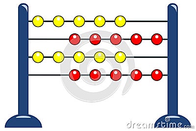 Math abacus symbol with balls Vector Illustration