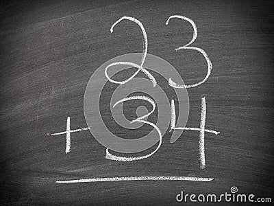 Math addition question Stock Photo