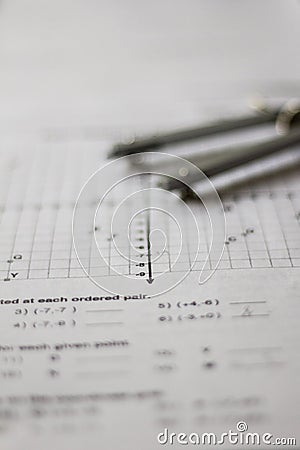 Math and Algebra Homework Stock Photo