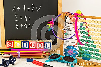 Math on blackboard. Learning calculus Stock Photo