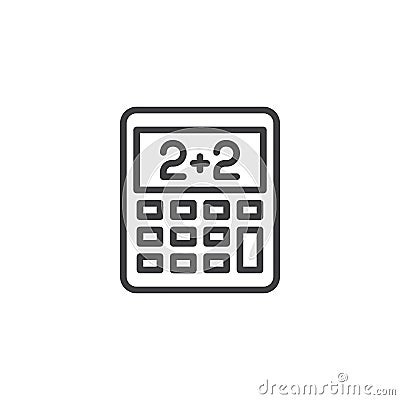 Math calculator outline icon Vector Illustration