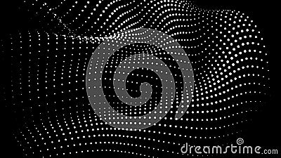 Math flow template for presentation. Light-emitting lines highlighting the regularity in the space of particles. Ordered Vector Illustration