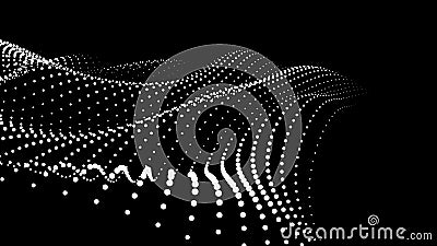 Math flow template for presentation. Light-emitting lines highlighting the regularity in the space of particles. Ordered Stock Photo