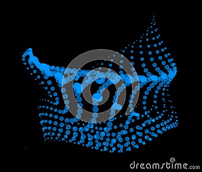 Math flow template for presentation. Light-emitting lines highlighting regularity space of particles. Ordered sinusoidal science. Vector Illustration