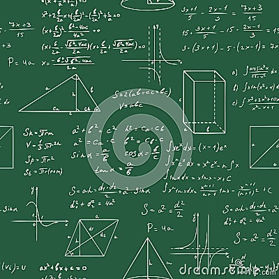 Math formulas seamless vector sketch pattern Vector Illustration