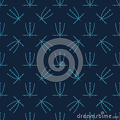 Math Function Graph vector concept blue seamless pattern Stock Photo