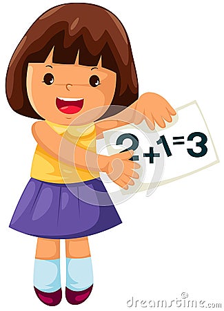 Math girl Vector Illustration